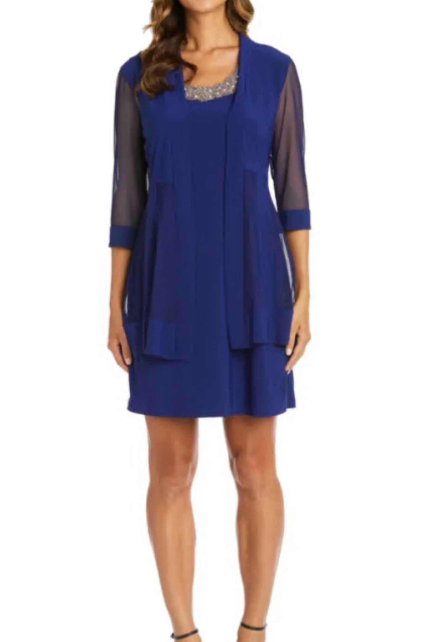 R & M Richards Embellished Panel Jacket Dress