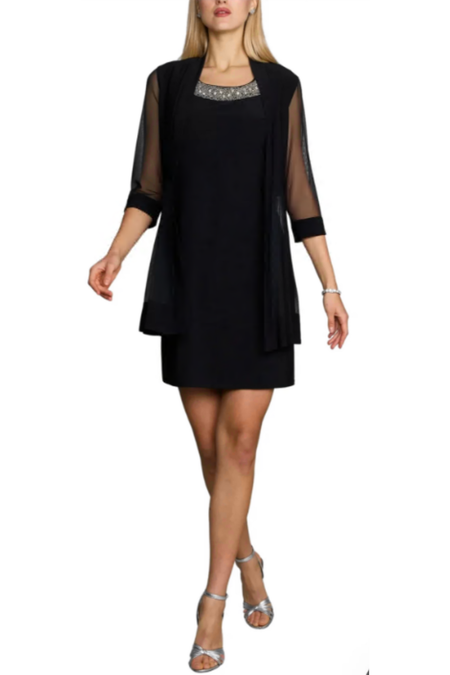 R & M Richards Embellished Panel Jacket Dress