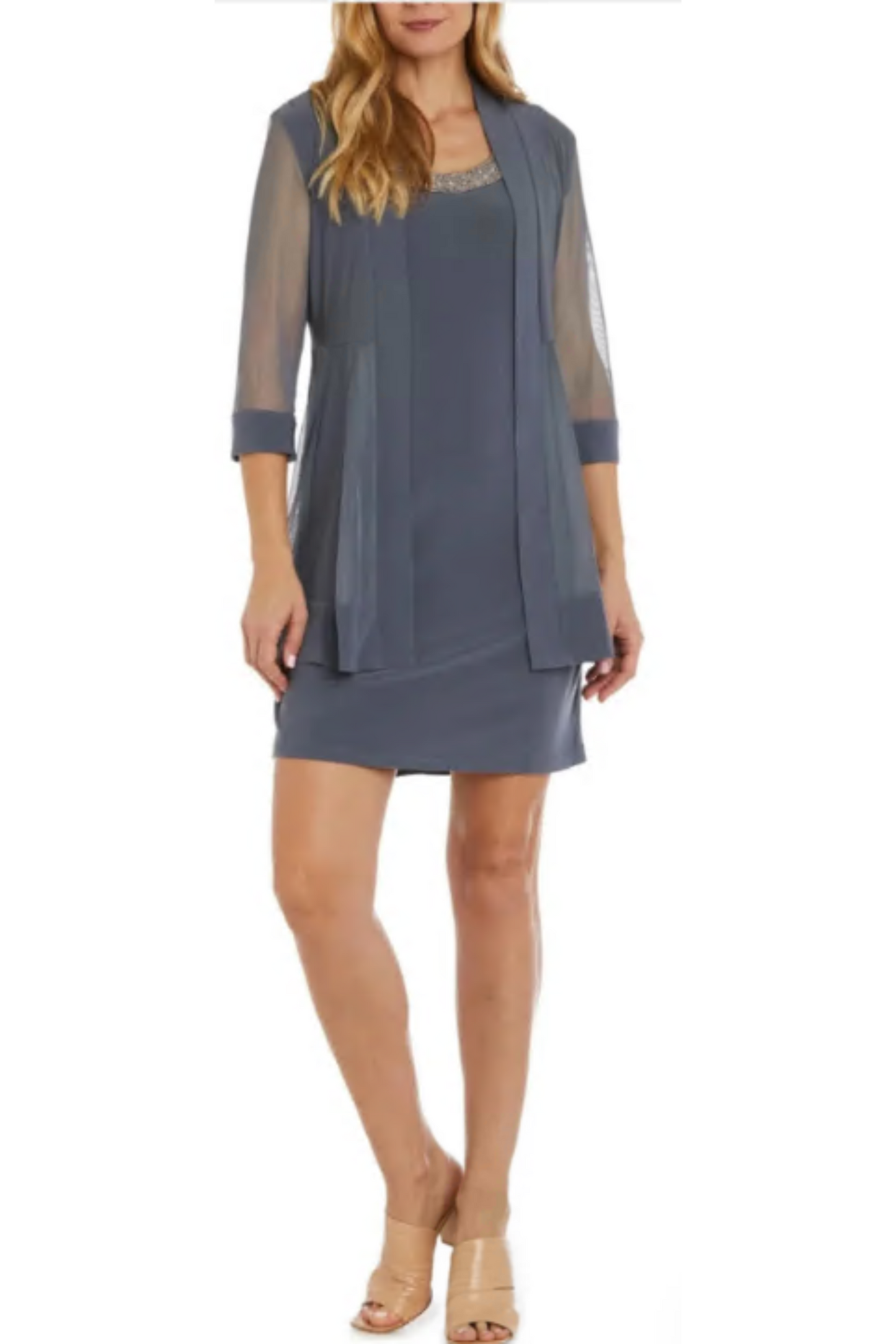 R & M Richards Embellished Panel Jacket Dress