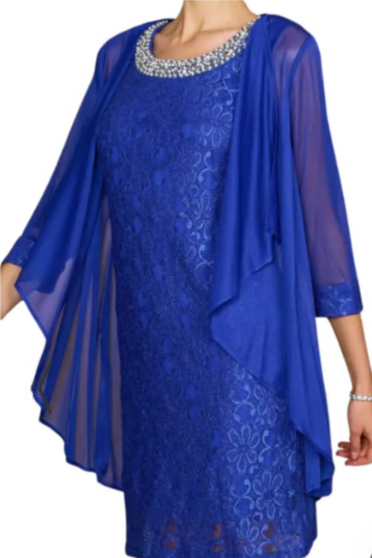 R & M Richards Embellished Lace Sheath Dress & Jacket