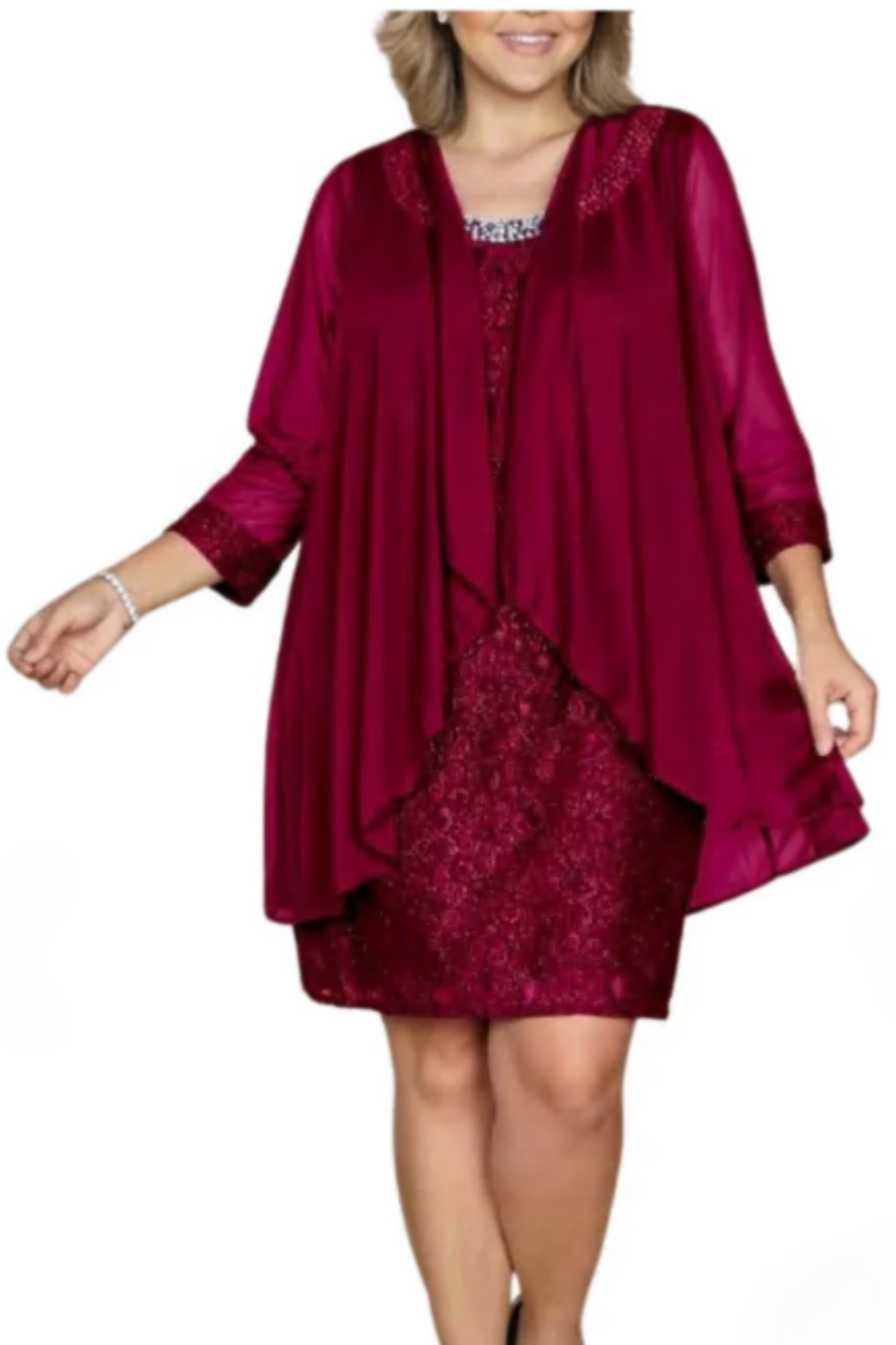 R & M Richards Embellished Lace Sheath Dress & Jacket
