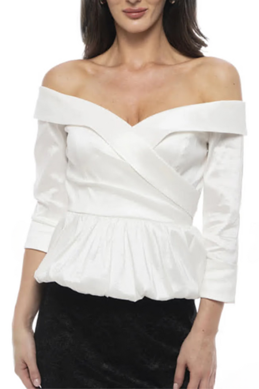 Marina Off Shoulder Long Sleeve With Ruffle Blouse