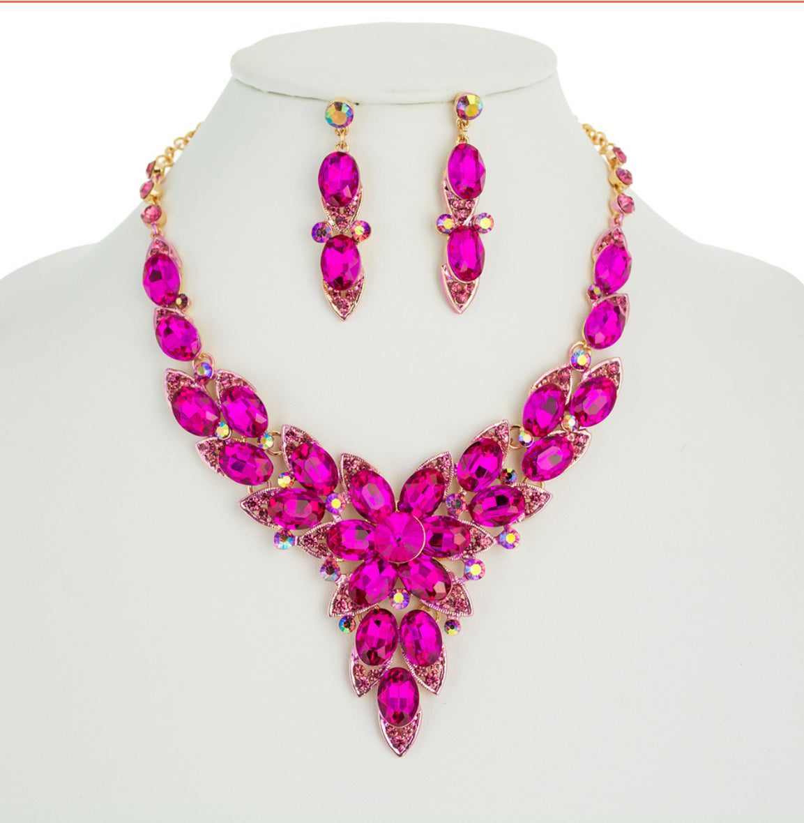 Rhinestone Necklace Set
